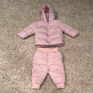 Old Navy Blush Pink Kids Puffer Jacket and Pants